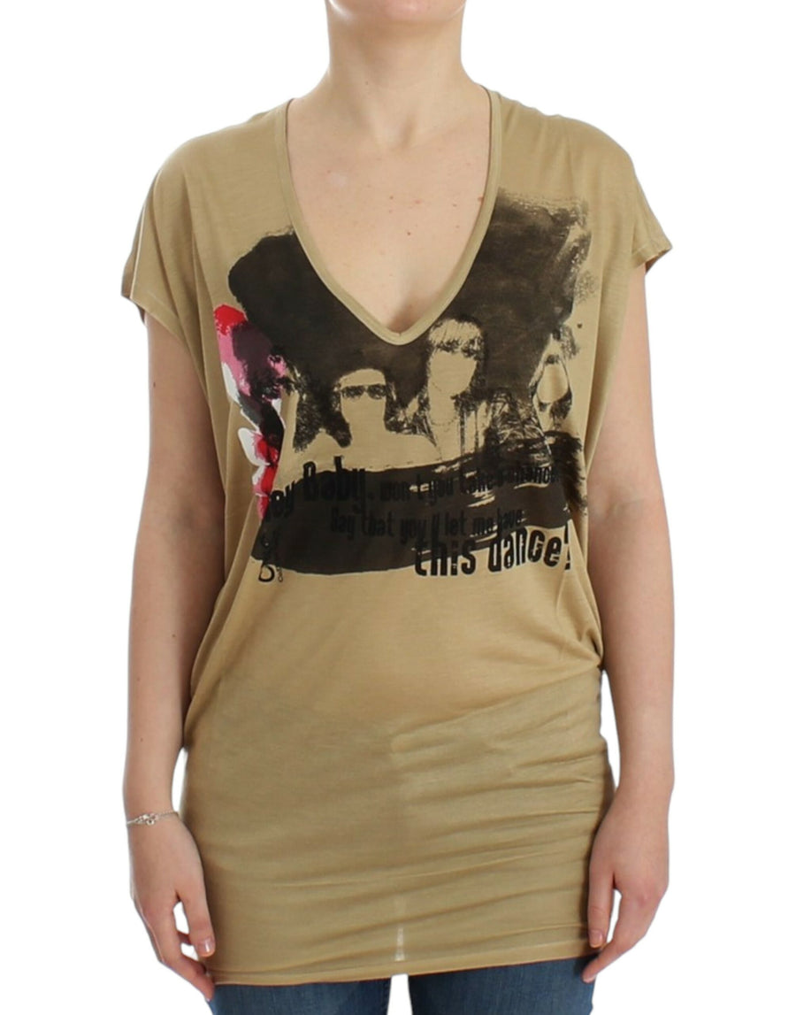 Costume National 100% Rayon t-shirt in beige