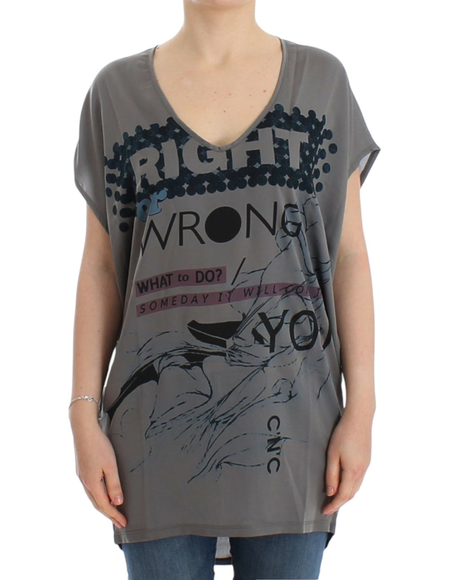 Costume National 100% Polyester t-shirt in gray