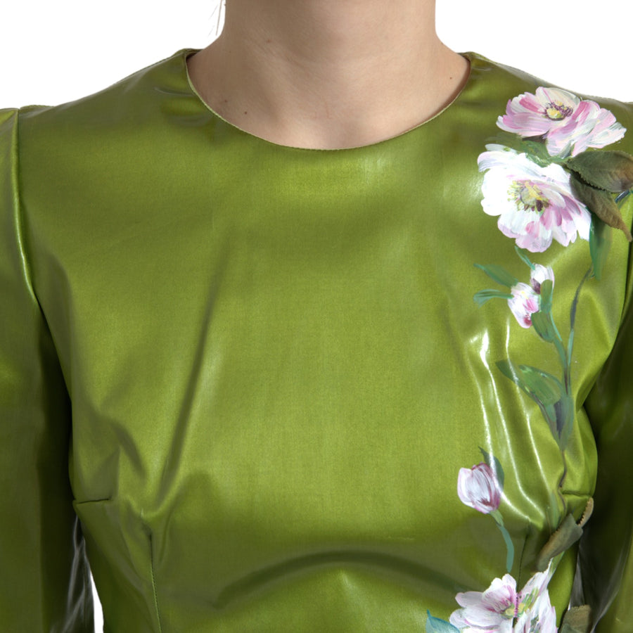 Dolce & Gabbana 55% Acetate 20% Nylon 20% Silk 5% Elastane; Lining: 96% Silk 4% Elastane dress in green