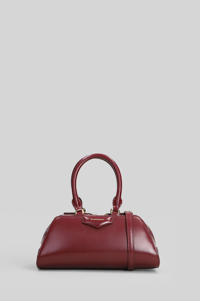 Antigona Ew Mini Shoulder Bag Bordeaux Leather Borse