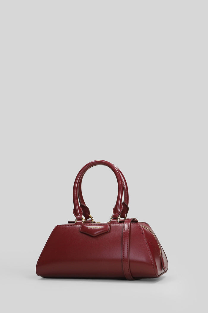 Antigona Ew Mini Shoulder Bag Bordeaux Leather Borse