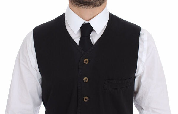 Dolce & Gabbana 70% Cotton vest in black