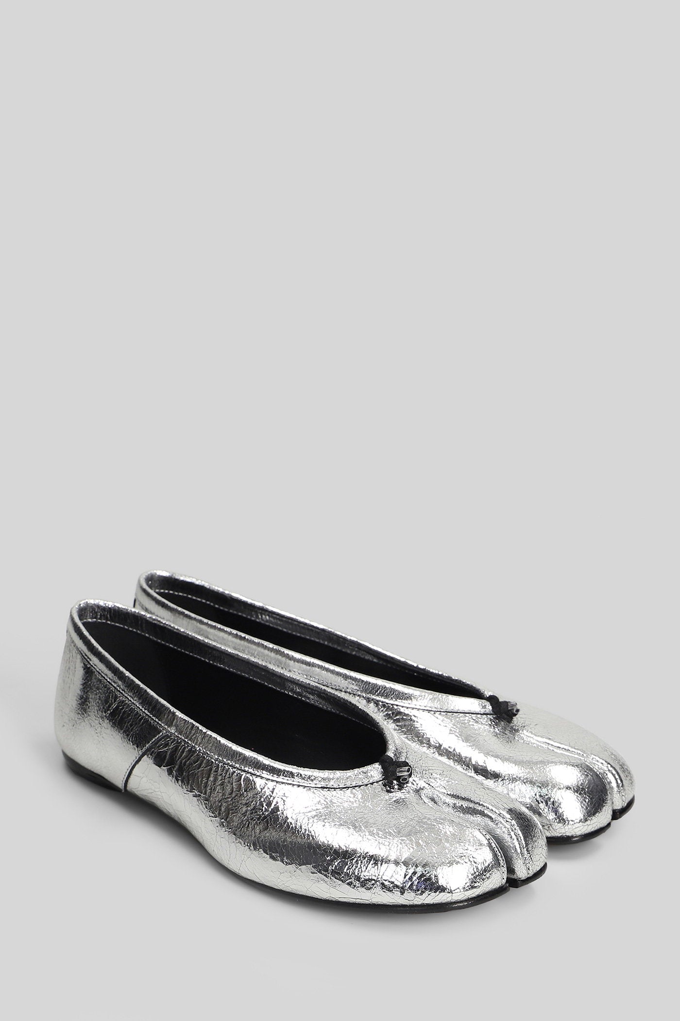 Tabi Ballet flats in silver leather Scarpe