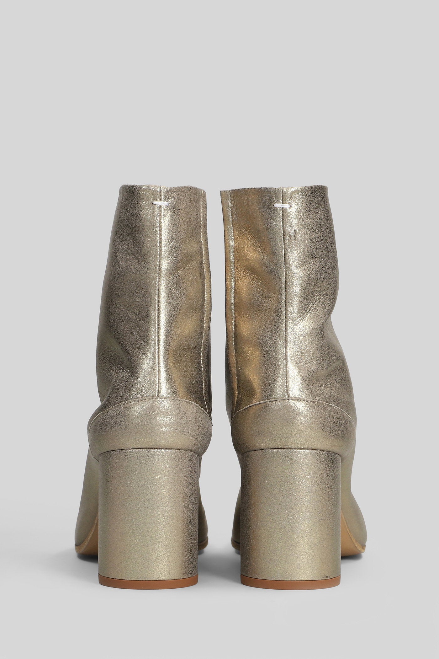 Tabi High heels Ankle boots in gold leather Scarpe