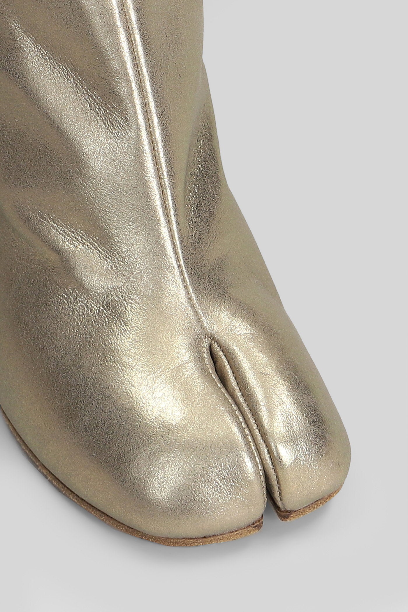 Tabi High heels Ankle boots in gold leather Scarpe