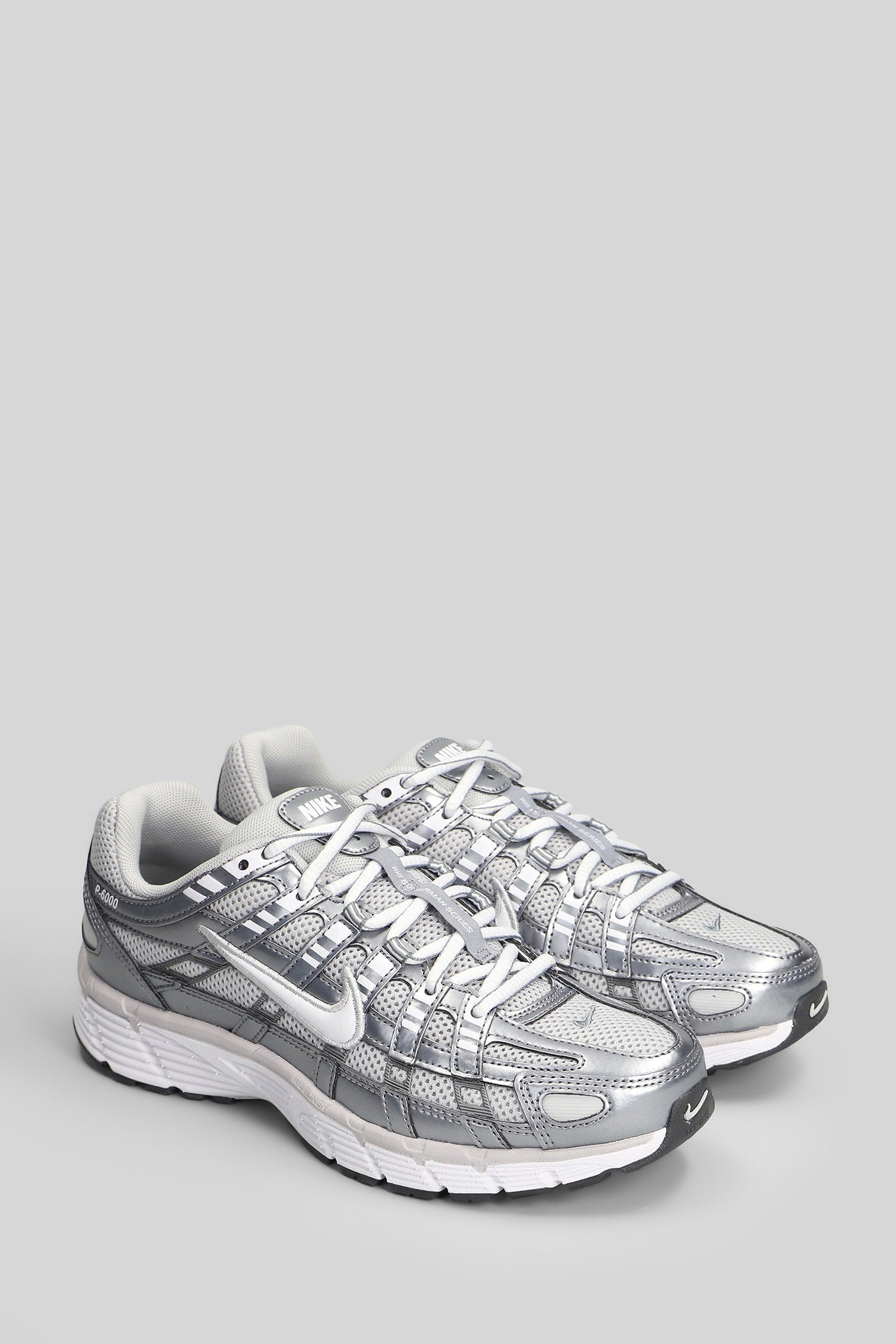P-6000 Sneakers in silver leather and fabric Scarpe