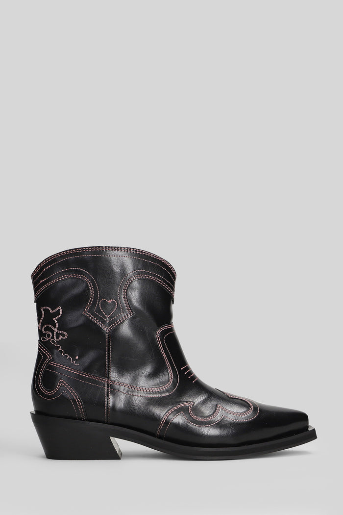 texan Ankle boots in black Polyuretan Scarpe