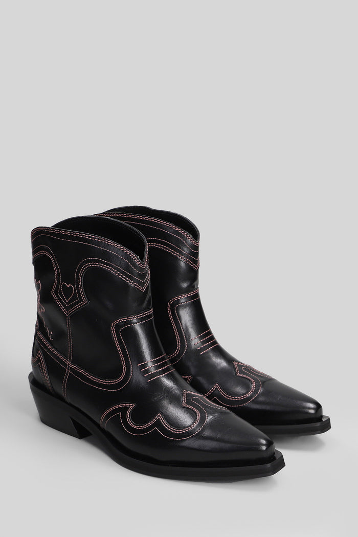 texan Ankle boots in black Polyuretan Scarpe