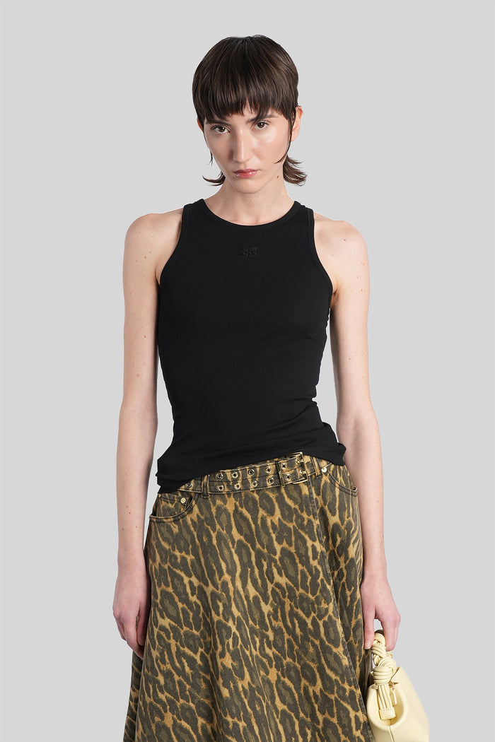 tank Top in black cotton Abbigliamento