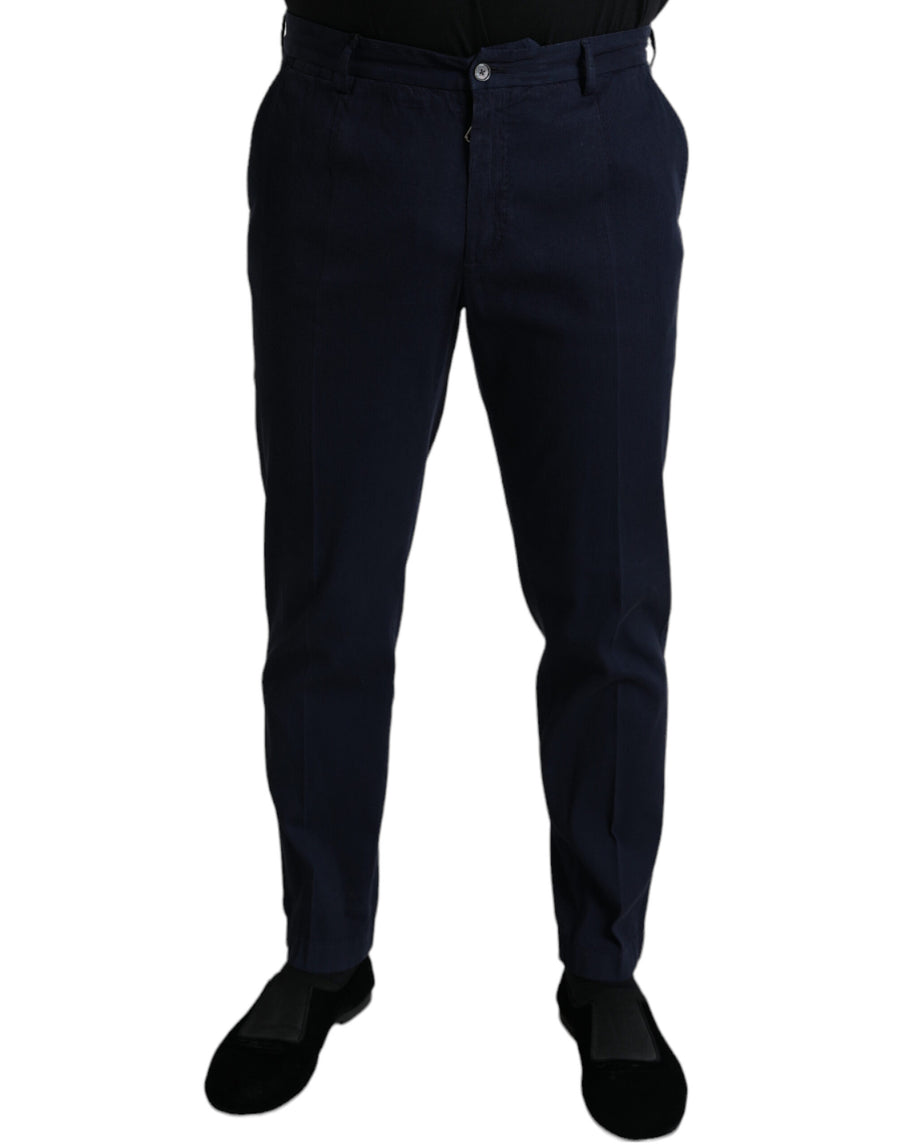 Dolce & Gabbana 98% Cotton 2% Elastane trousers in navy