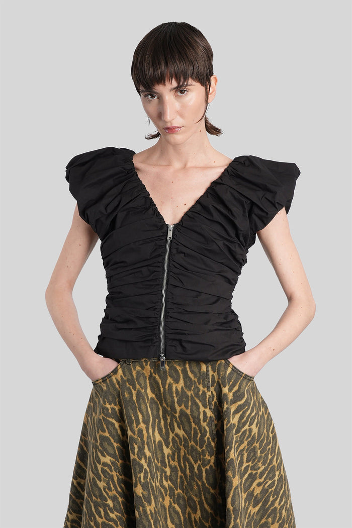 Topwear Black Cotton Abbigliamento