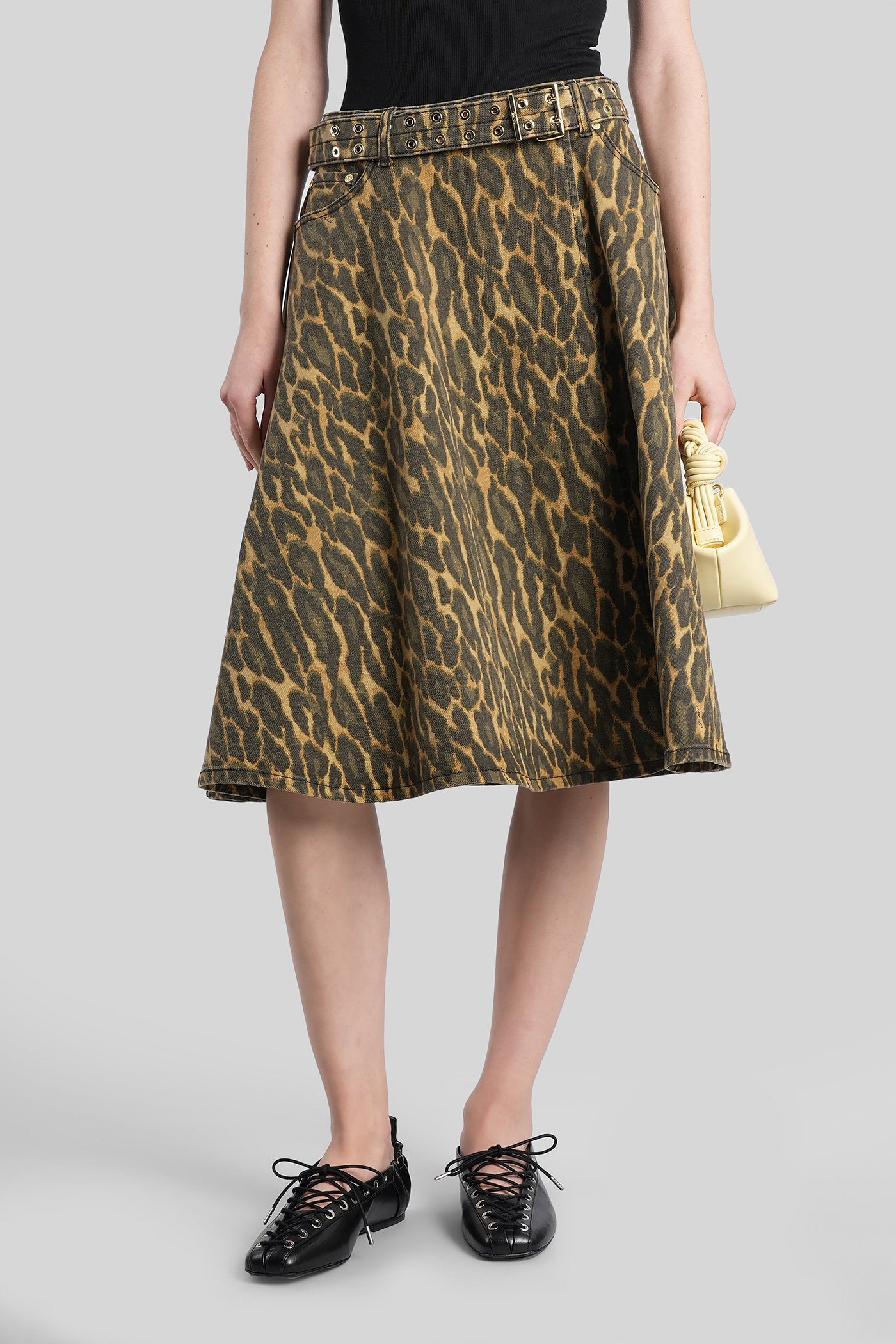 Skirt Khaki Cotton Abbigliamento