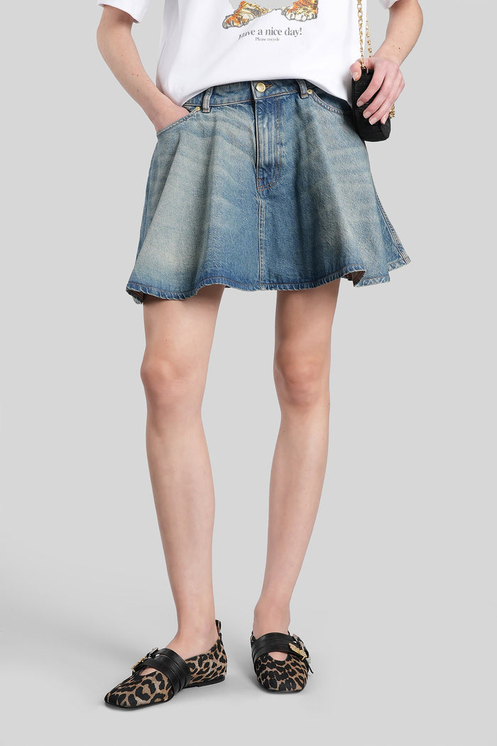 Skirt Blue Cotton Abbigliamento