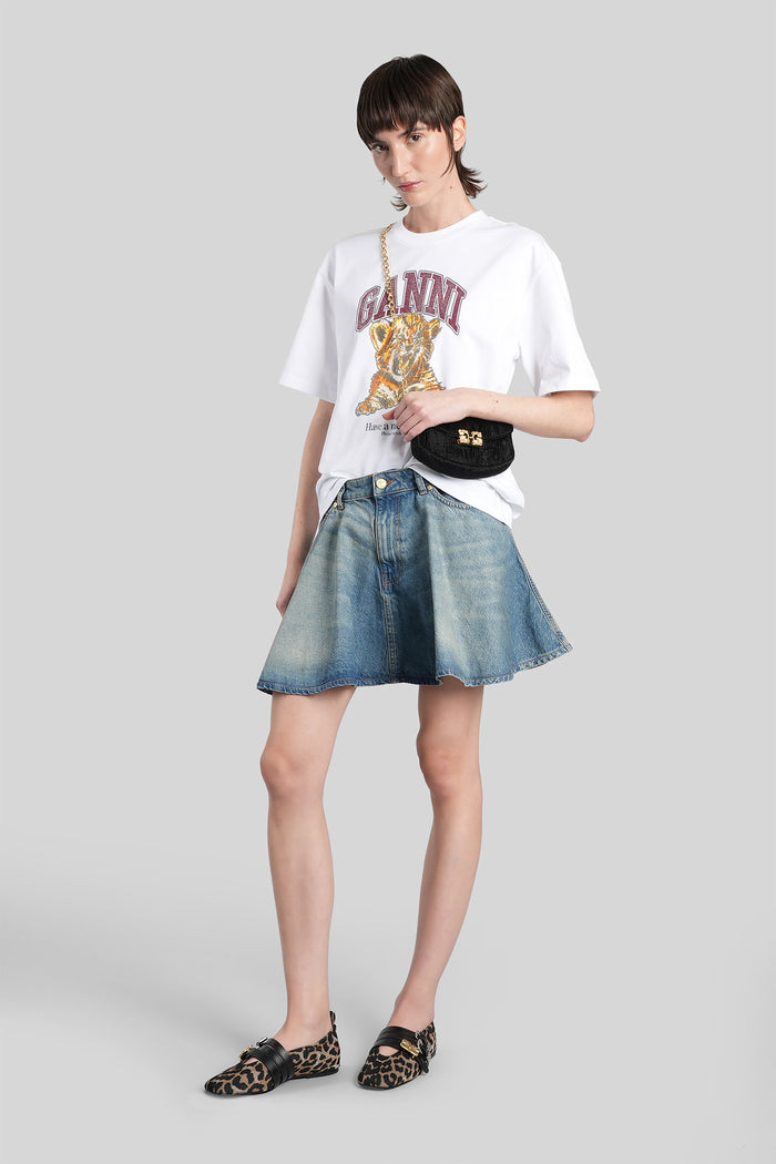 Skirt Blue Cotton Abbigliamento