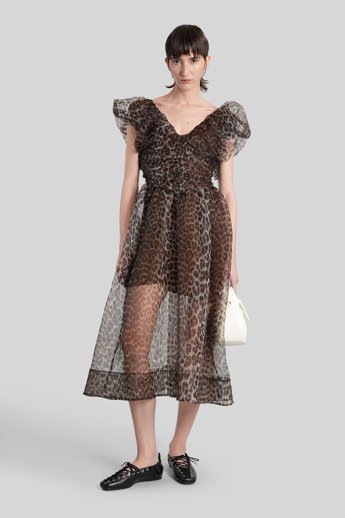 Long Dress Animalier Polyester Abbigliamento