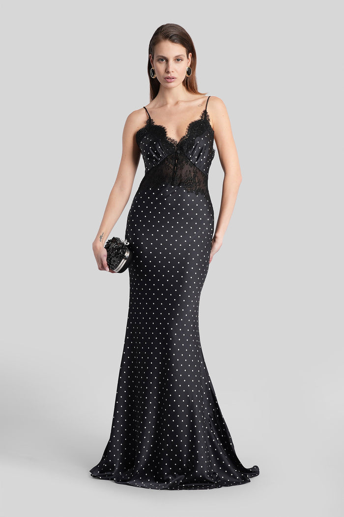Long dress in black polyamide Abbigliamento