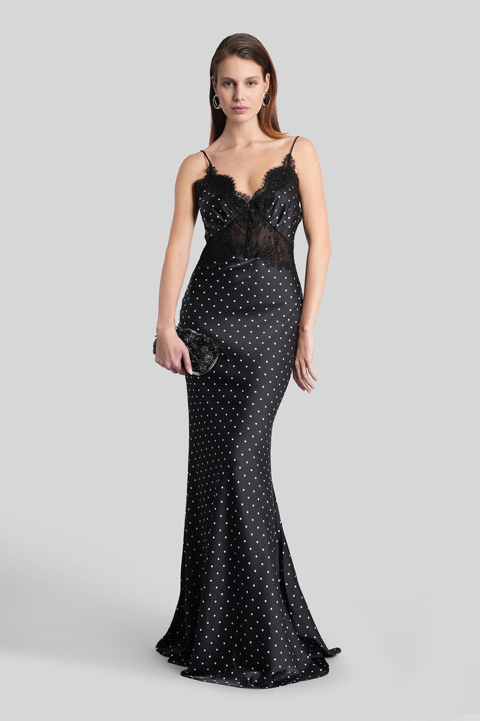 Long dress in black polyamide Abbigliamento