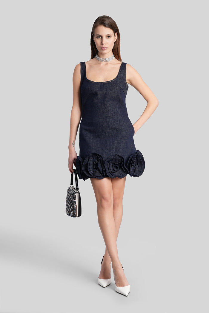 Mini dress in blue cotton Abbigliamento