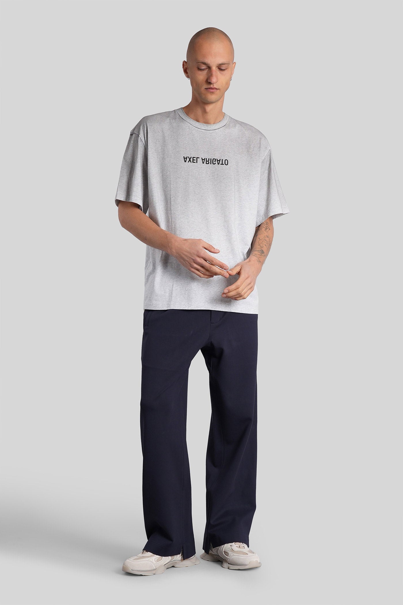 Distort Light T-Shirt In Grey Cotton Abbigliamento