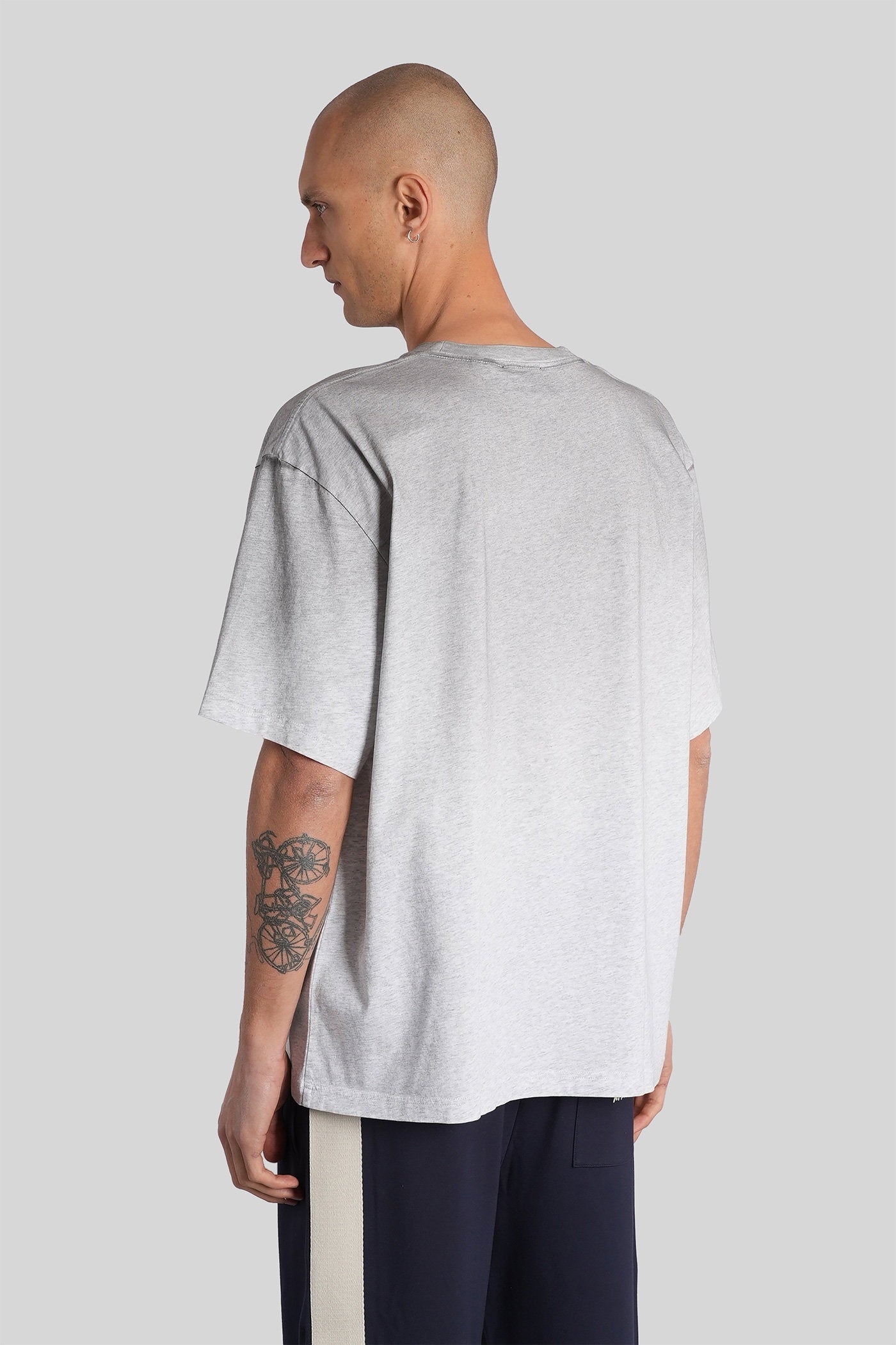 Distort Light T-Shirt In Grey Cotton Abbigliamento