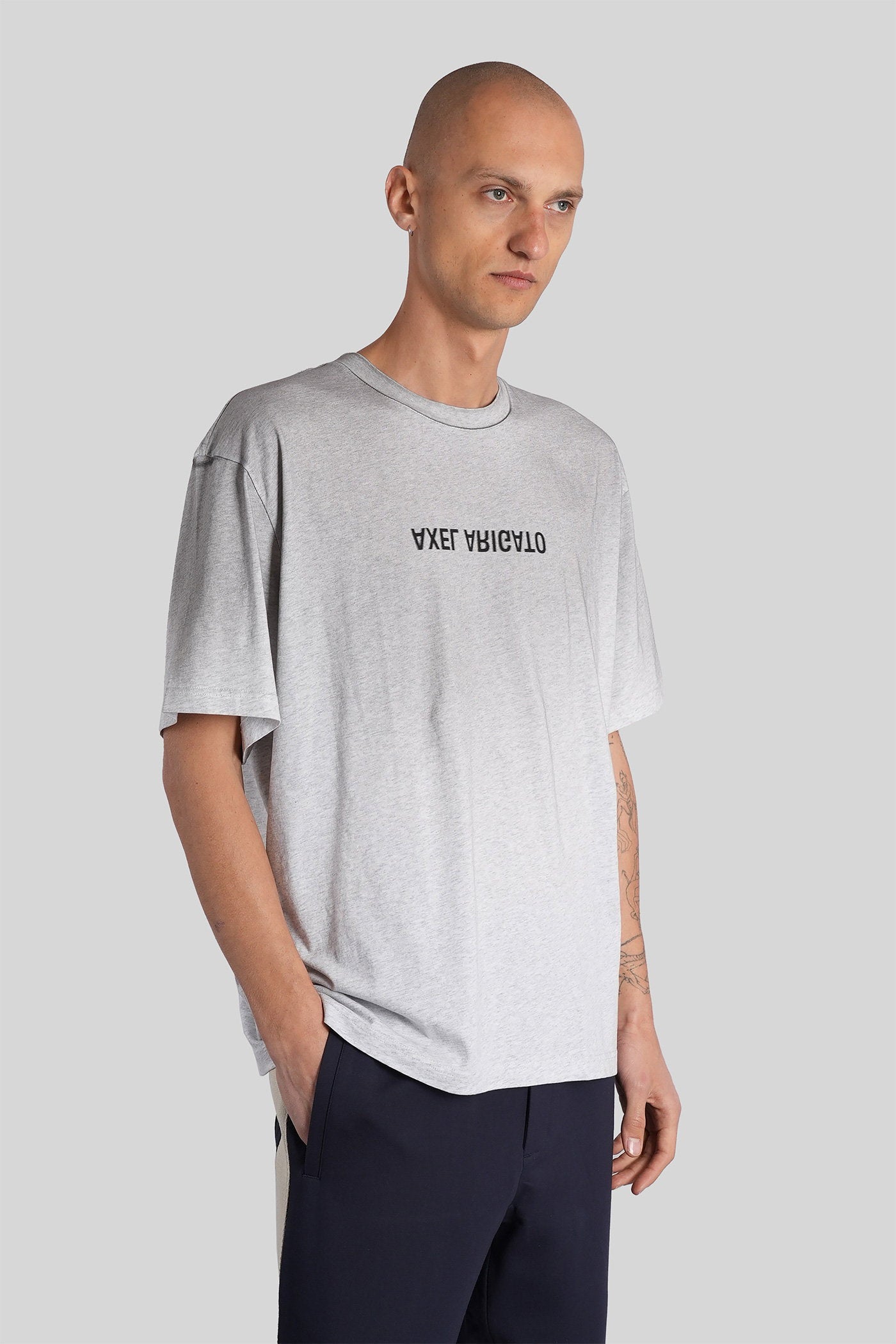 Distort Light T-Shirt In Grey Cotton Abbigliamento