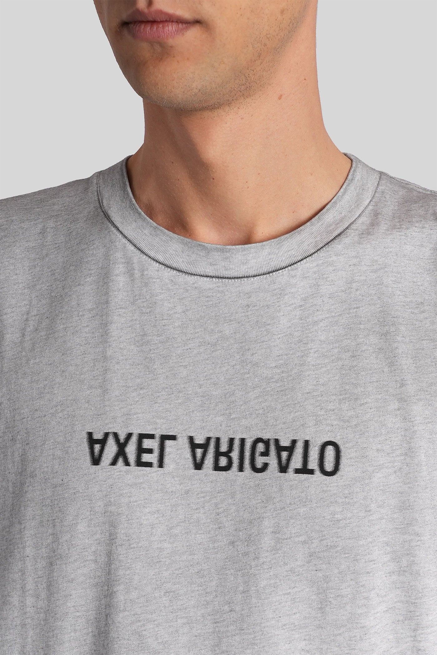 Distort Light T-Shirt In Grey Cotton Abbigliamento