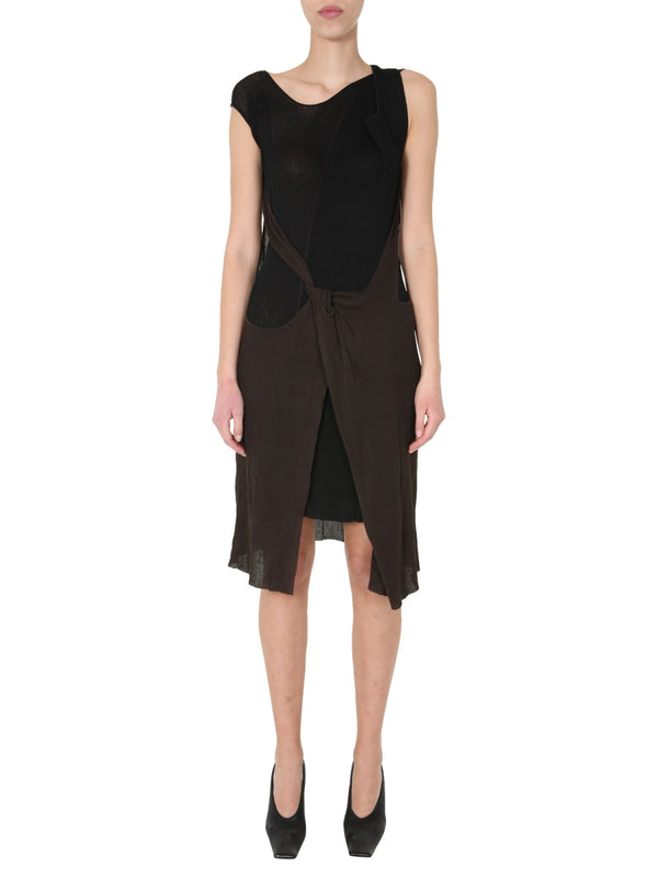 Midi Dress Brown Cotton