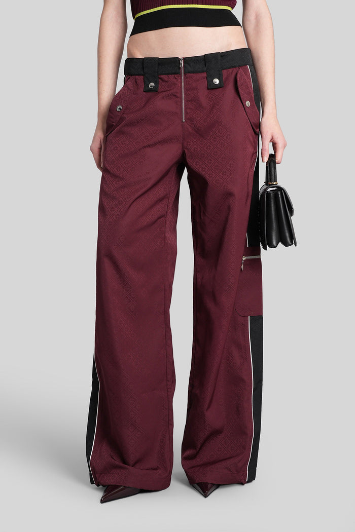 Pants in bordeaux polyester Abbigliamento