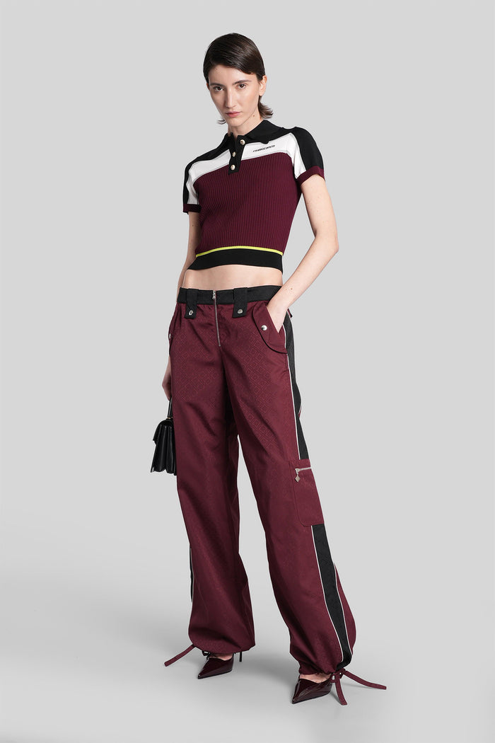 Pants in bordeaux polyester Abbigliamento