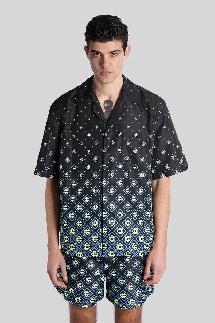 Shirt in black polyester Abbigliamento