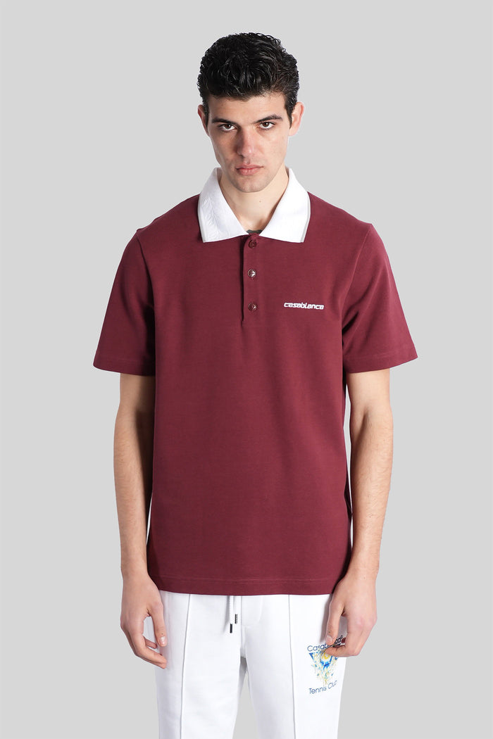 Polo in bordeaux cotton Abbigliamento