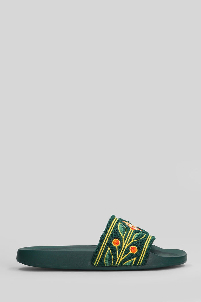 Terry slider Flats in green polyester Scarpe