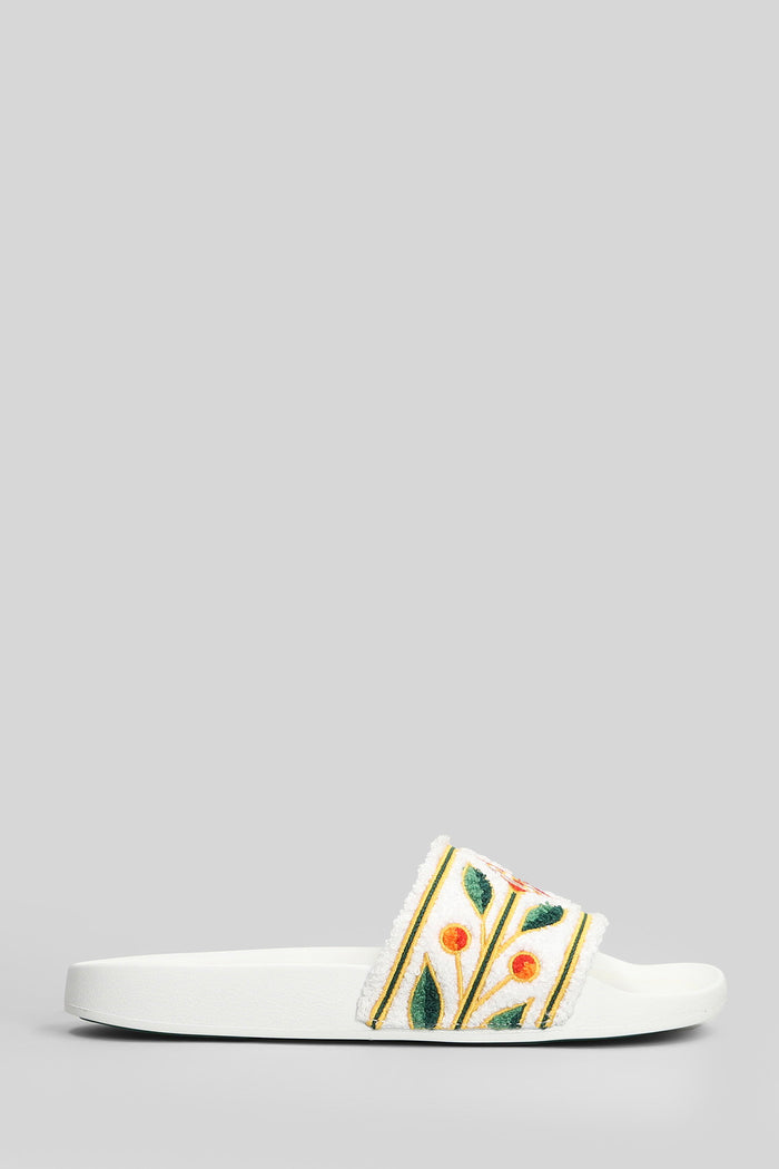 Terry slider Flats in white polyester Scarpe