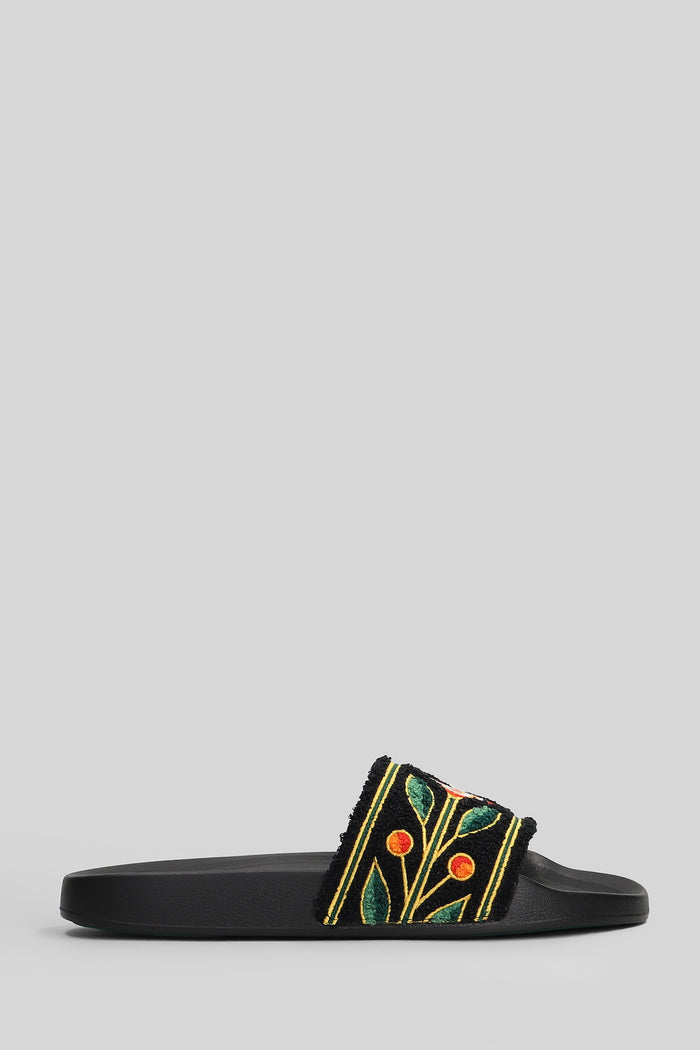 Terry slider Flats in black polyester Scarpe