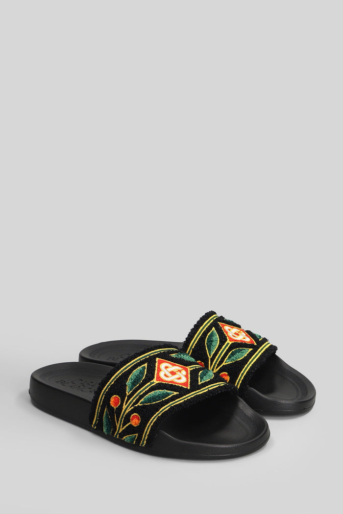 Terry slider Flats in black polyester Scarpe