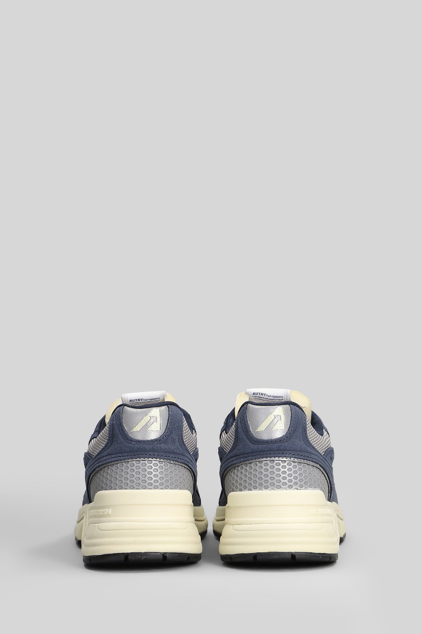 Hyperway Low Sneakers In Blue Suede And Fabric Scarpe