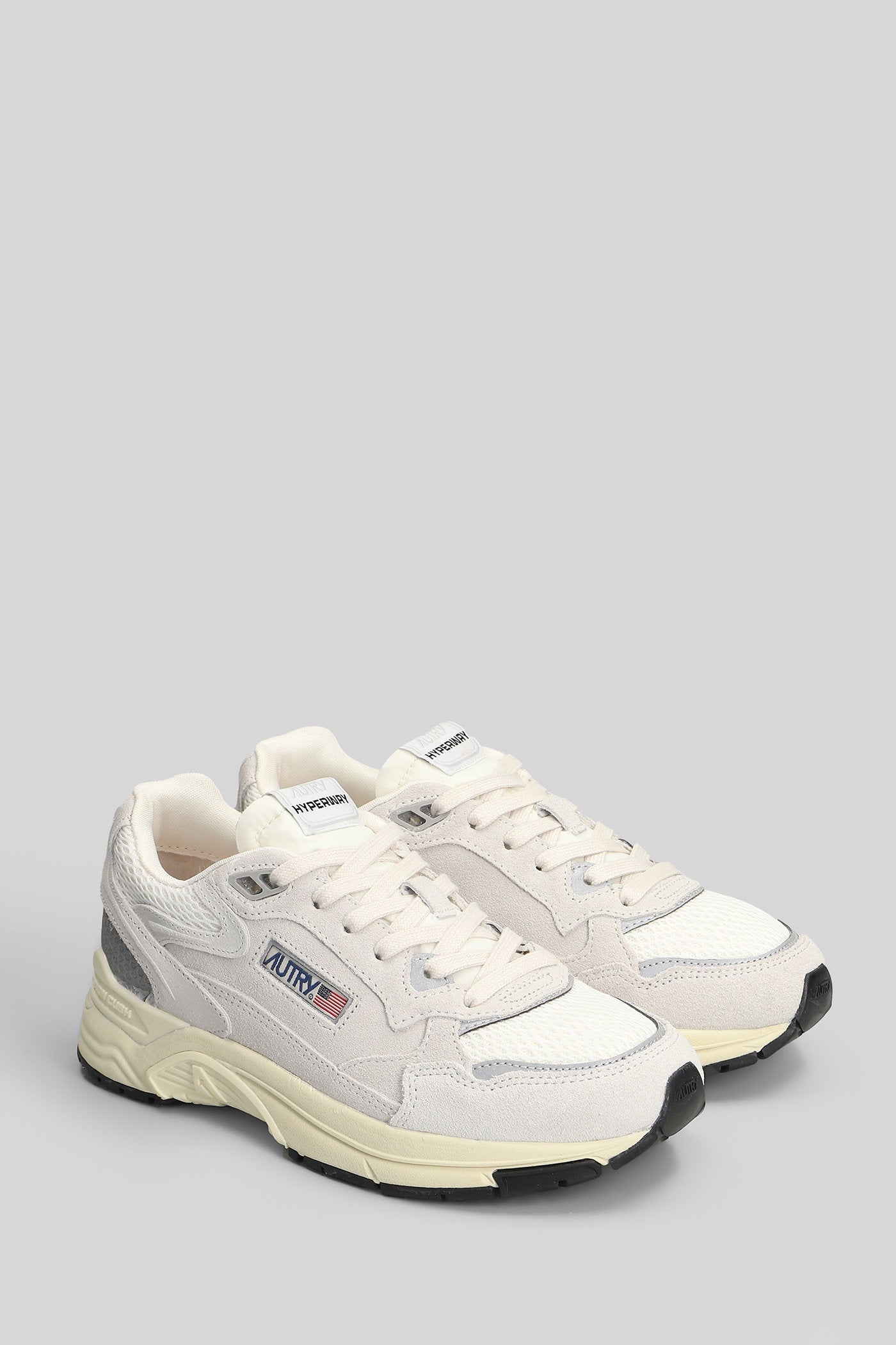 Hyperway Low Sneakers in white Suede and fabric Scarpe