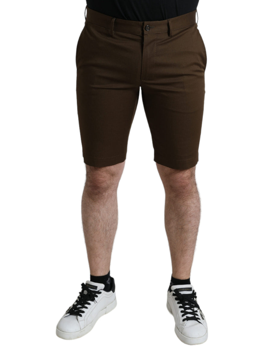 Dolce & Gabbana 97% Cotton bermuda shorts in brown