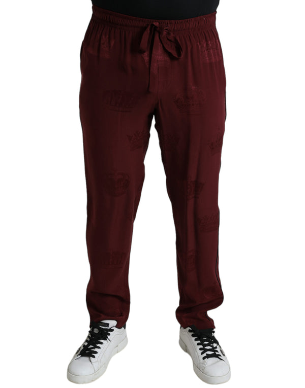 Dolce & Gabbana 100% Silk pajama pants in maroon