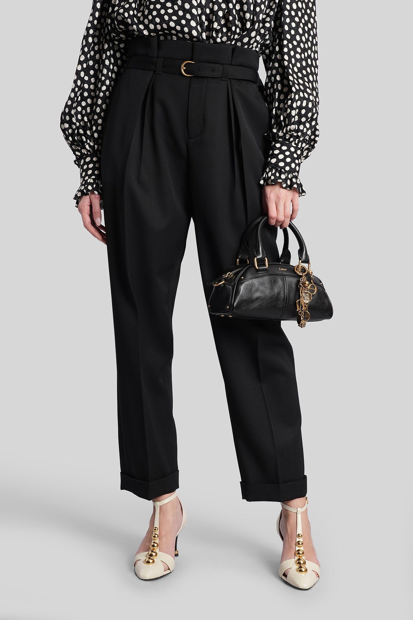 Pants in black wool Abbigliamento