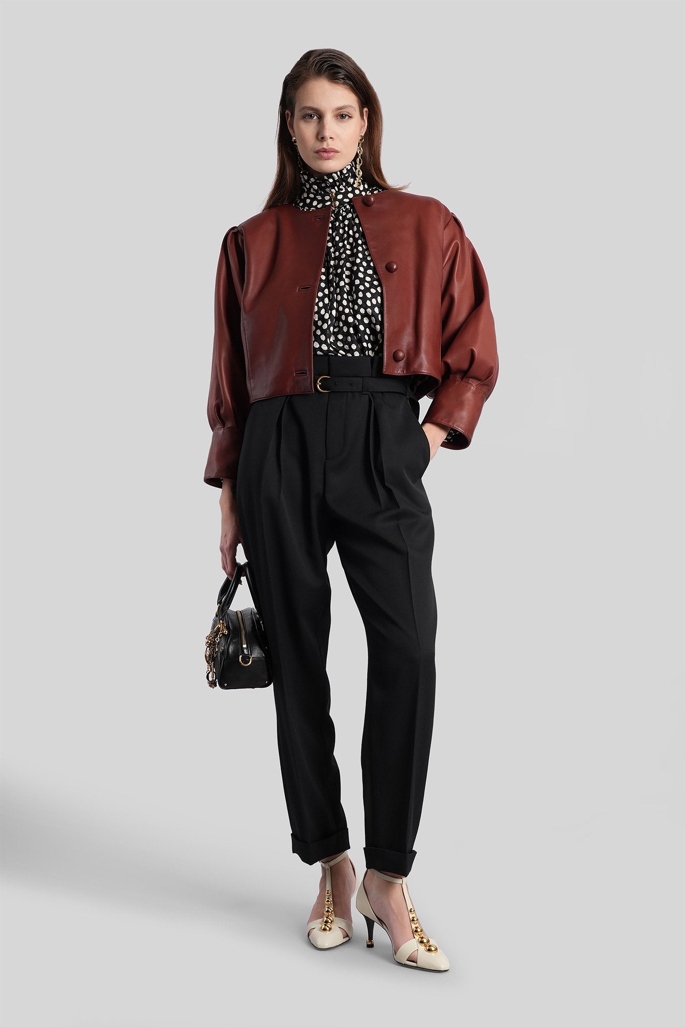 Pants in black wool Abbigliamento