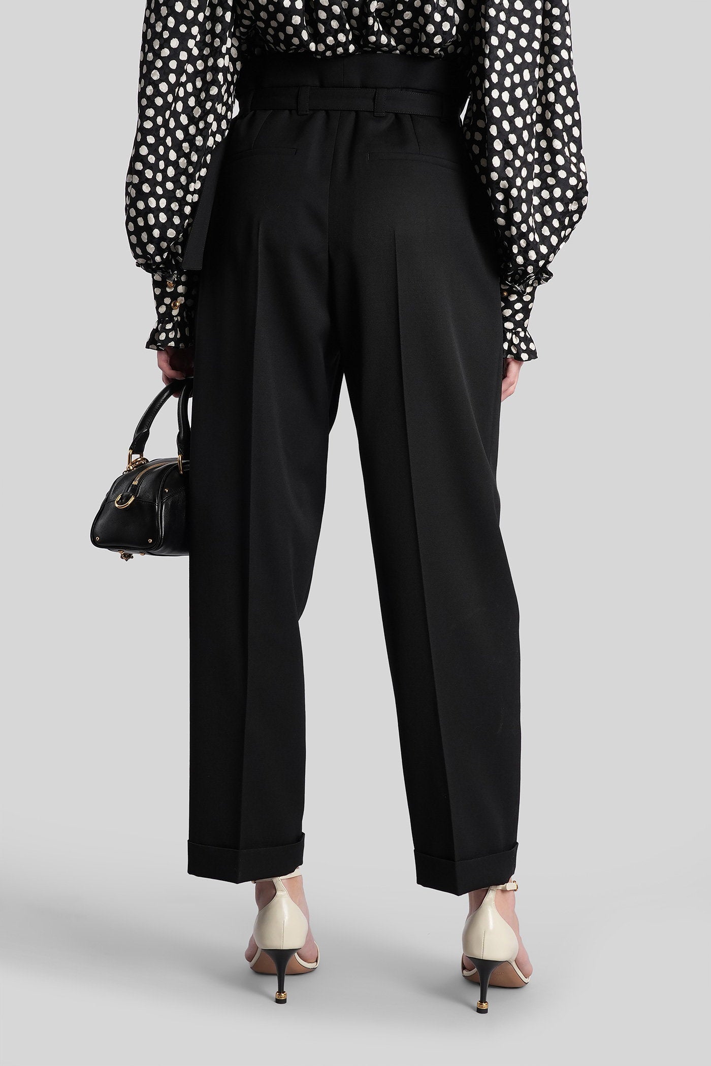 Pants in black wool Abbigliamento