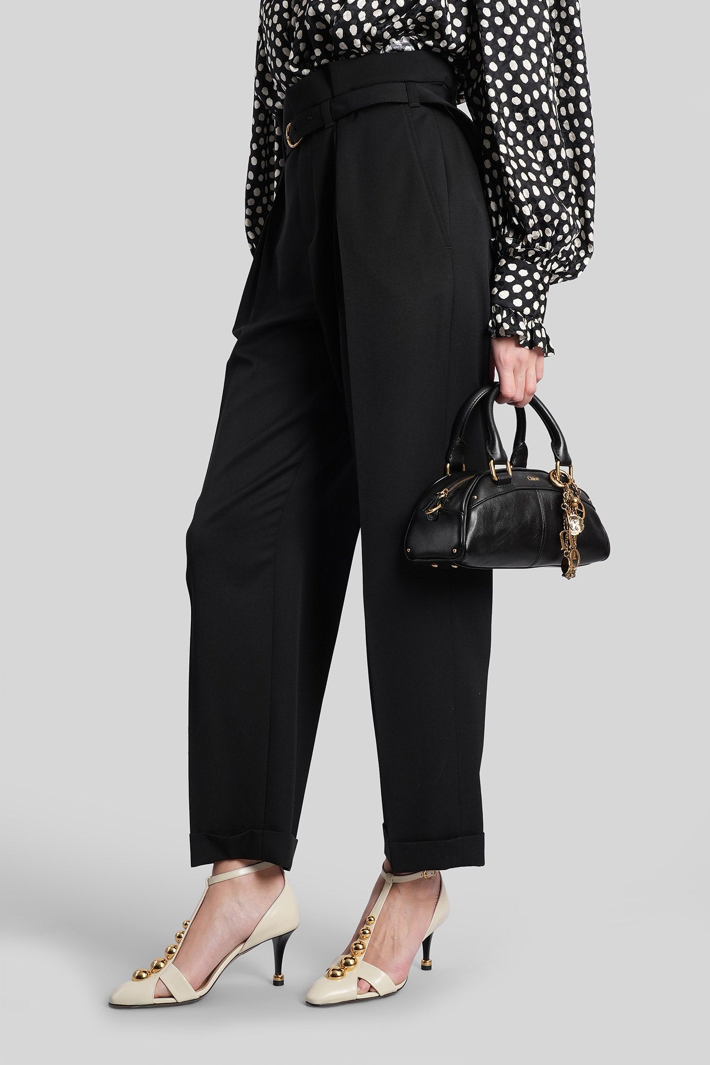 Pants in black wool Abbigliamento