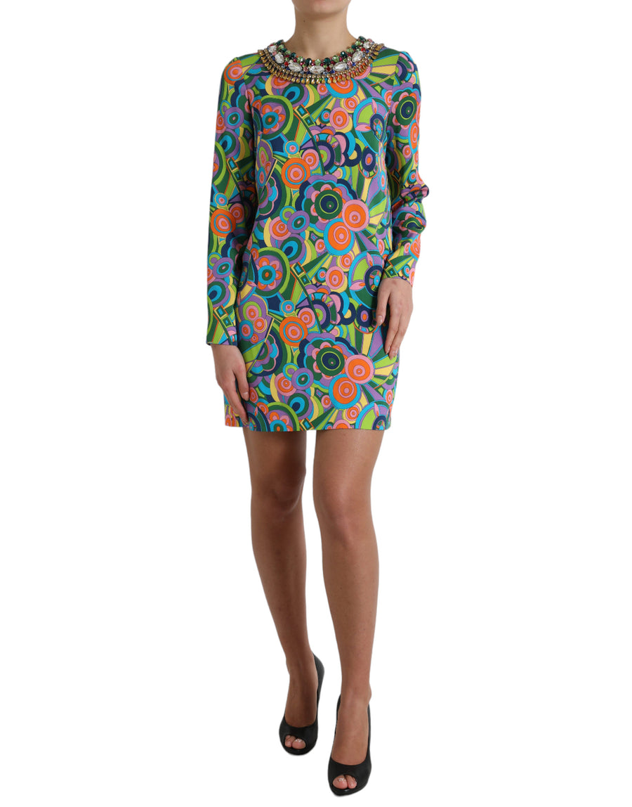 Dolce & Gabbana 91% Silk 9% Elastane dress in multicolor