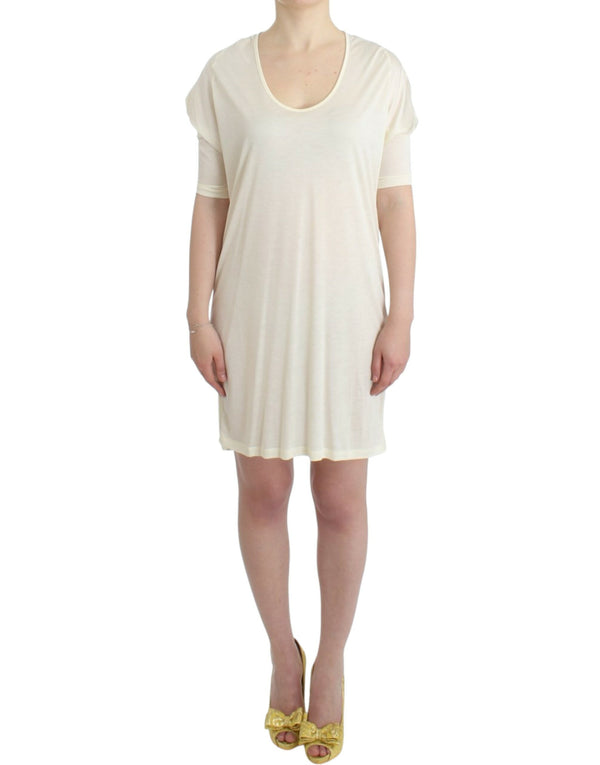 Costume National 100% Modal t-shirt dress in white