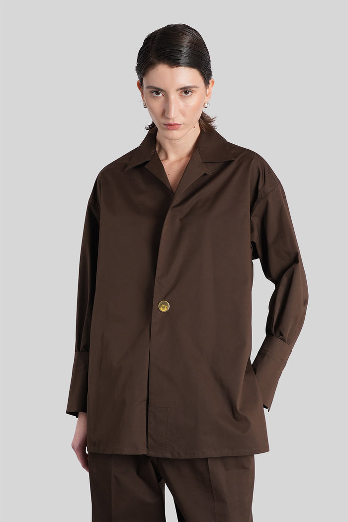 Jodie Shirt in brown cotton Abbigliamento