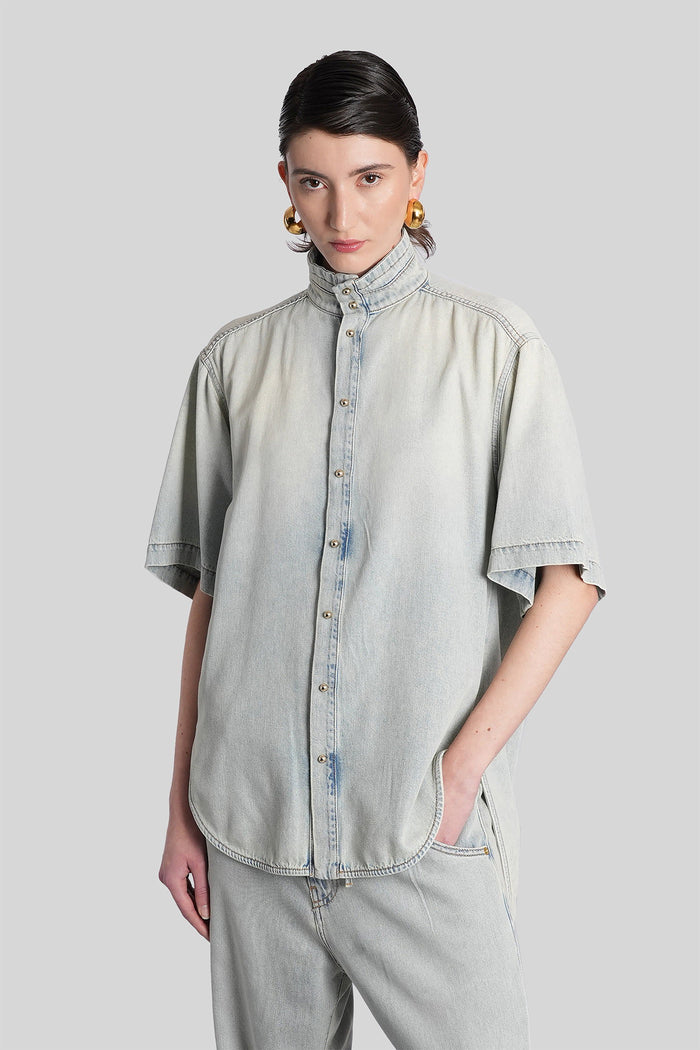 Roberta Shirt in blue denim Abbigliamento