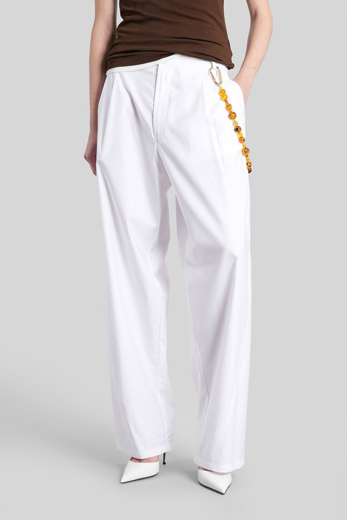 Phebe Pants in white cotton Abbigliamento