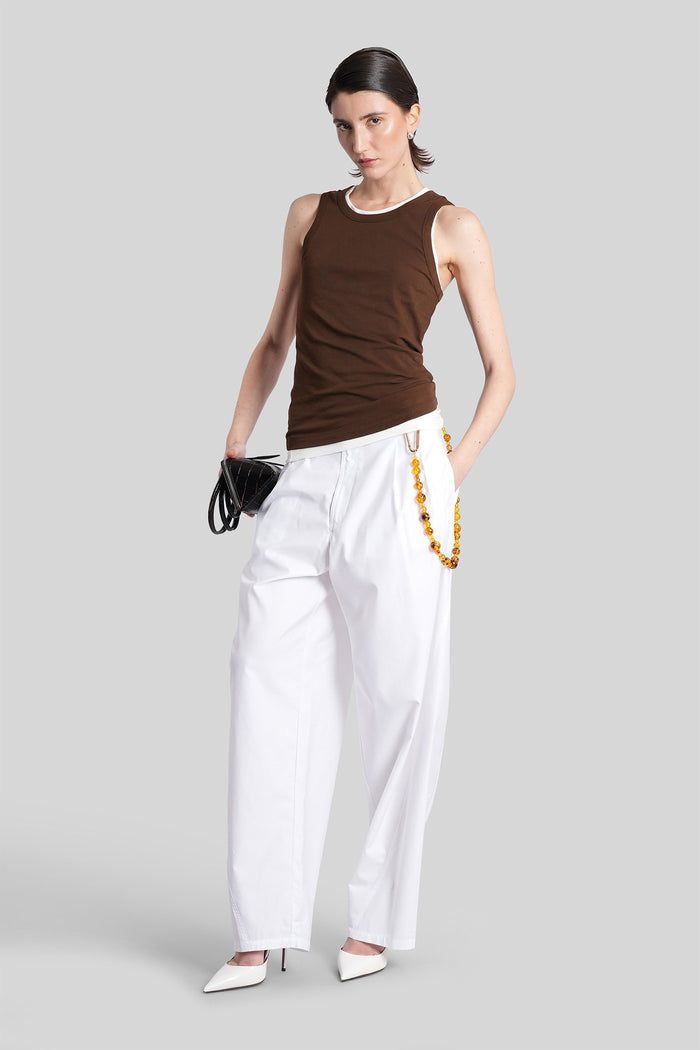 Phebe Pants in white cotton Abbigliamento