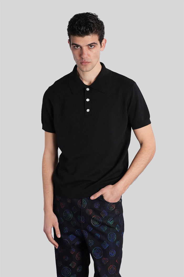 Polo in black cotton Abbigliamento